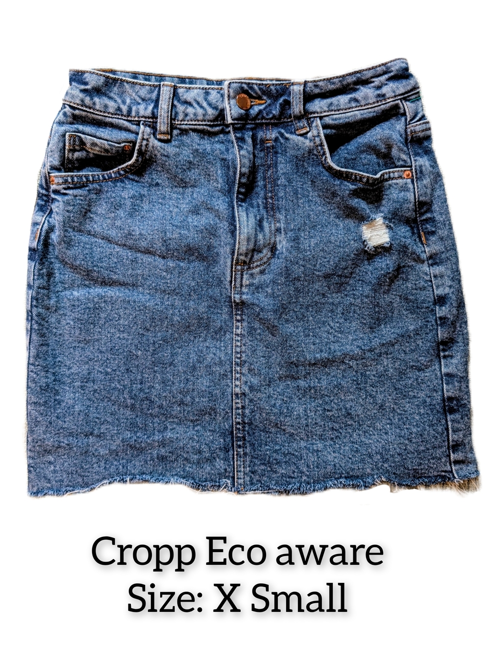 Eco Aware Blue Denim Mini Skirt